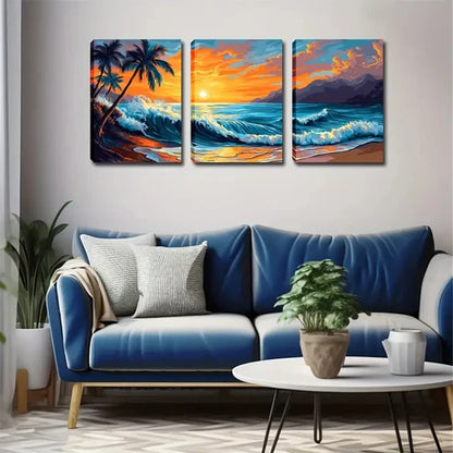 3pcs Lightning That Amazes Neighbors Wall Art Set Canvas Framed 60x90cm - High Quality Print 100% Australian Made Wall Canvas Ready to Hang