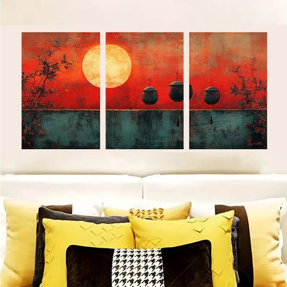 3pcs Whispering Wind Chimes Metal Print Ready to Hang Art