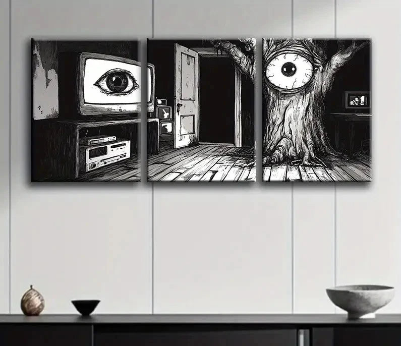 3pcs An Old Tree Eyes Metal Print Ready to Hang Art