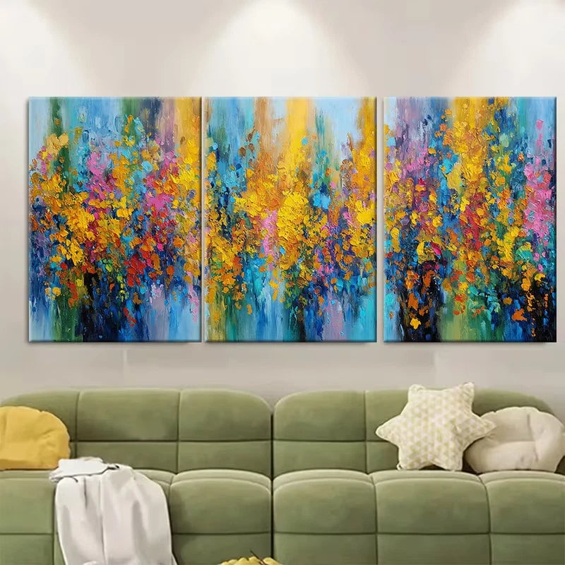 3pcs Abstract Wall Art Original Abstract Metal Print Ready to Hang Art