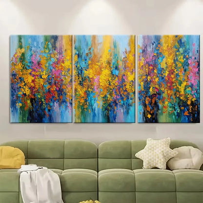 3pcs Abstract Wall Art Original Abstract Metal Print Ready to Hang Art
