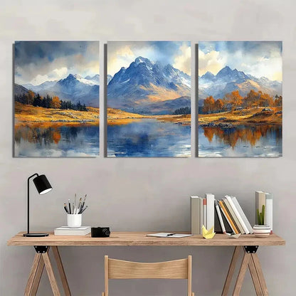 3pcs Scotland Painting Glen Coe Watercolor Metal Print Ready to Hang Art