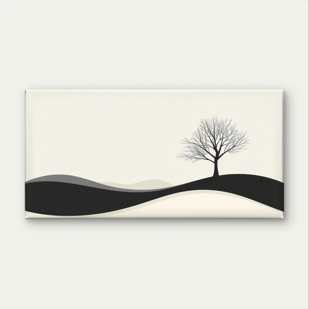 Minimalist Black and White Tree Wall Art Canvas Office Home Framed 120x60cm