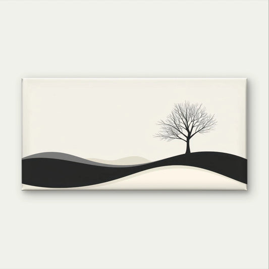 Minimalist Black and White Tree Wall Art Canvas Office Home Framed 120x60cm