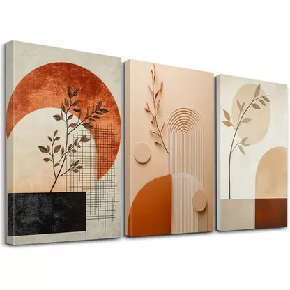 3pcs Abstract Landscape Art with Golden Wall Art Set Canvas Unframed - High Quality Print 100% Australian Made Wall Canvas