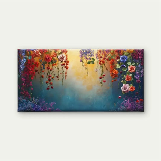 Flowers Butterflies Floral Wall Art Canvas Office Home Room Framed 120x60cm