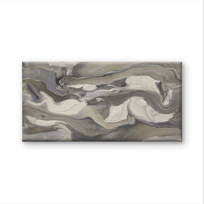 Neutral Grey Liquid Marble Swirl Wall Art Canvas Office Home Framed 120x60cm