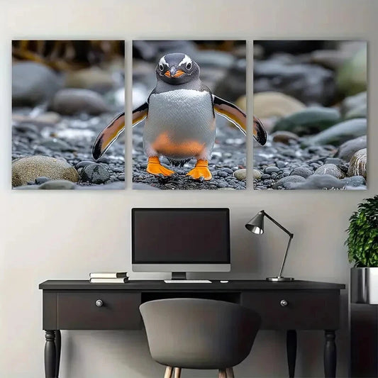 3pcs Humboldt Penguin Wildlife Photography Metal Print Ready to Hang Art