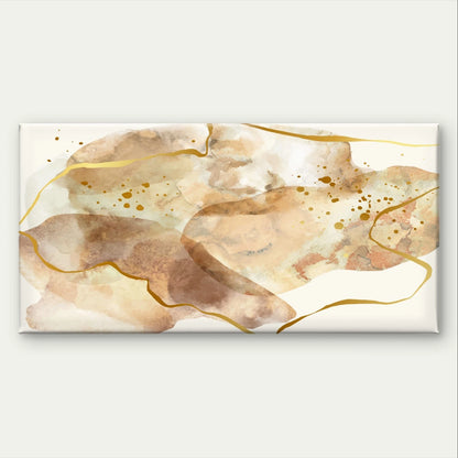 Neutral Abstract Beige Wash Modern Wall Art Canvas Office Home Framed 120x60cm