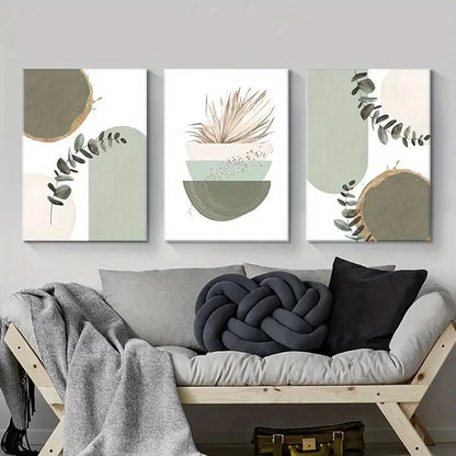3pcs Bohemian Abstract Geometric Metal Print Ready to Hang Art
