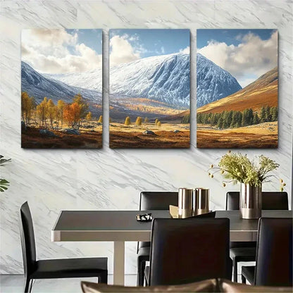 3pcs Cairngorm Mountain Scotland Metal Print Ready to Hang Art