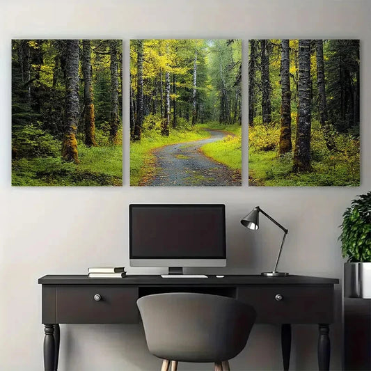 3pcs Soldotna Kenai Peninsula Boreal Forest Metal Print Ready to Hang Art