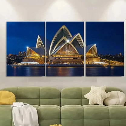 3pcs Sydney Opera House Travel Metal Print Ready to Hang Art
