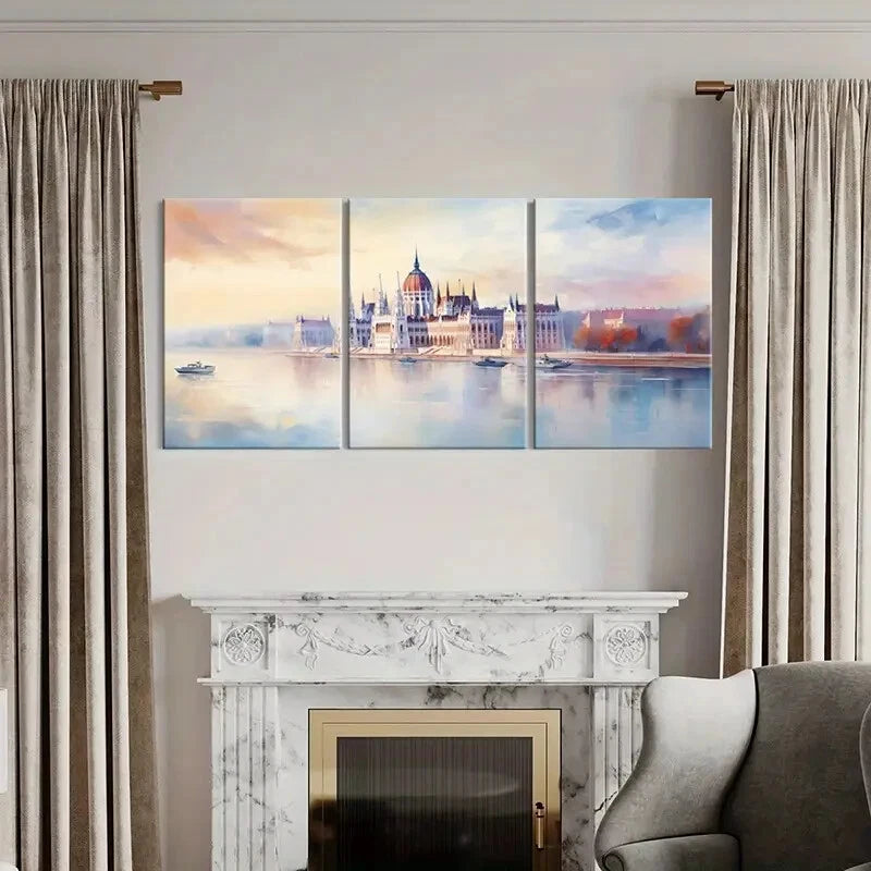 3pcs Architectural Masterpiece Historical Landmark Metal Print Ready to Hang Art