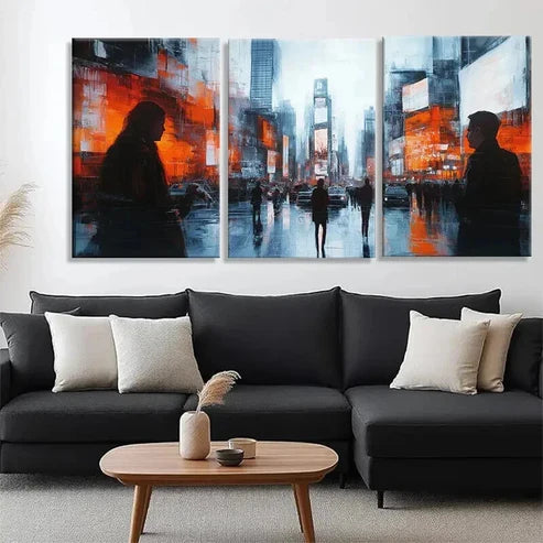 3pcs Vibrant Abstract Urban Street Scene Perfect K Wall Art Canvas Unframed - High Quality Print 100% Australian Made Wall Canvas