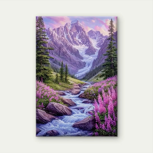 Beautiful Alpine Lavender Valley60x90cm Metal Print Ready to Hang