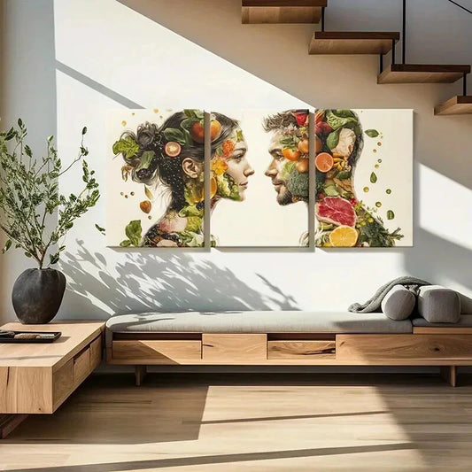 3pcs Abstract Art Lovers Vintage Wall Art Painting Metal Print Ready to Hang Art