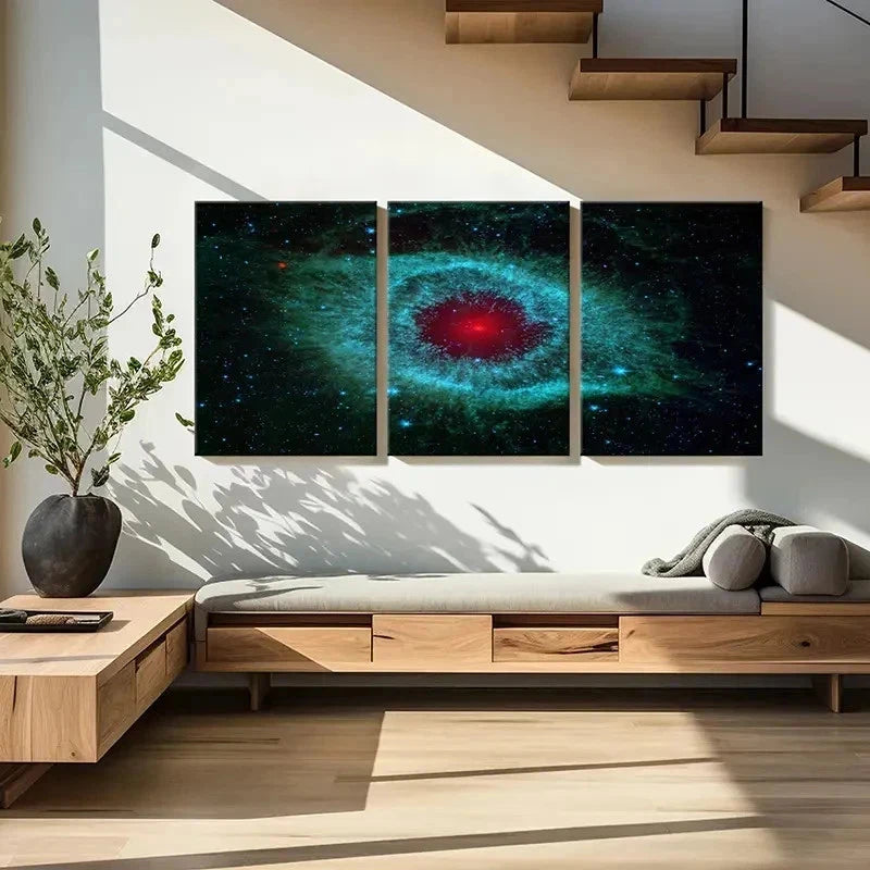 3pcs Outer Space Nebula Black Hole Wall Art Set Canvas Framed 40x60cm - High Quality Print 100% Australian Made Wall Canvas Ready to Hang