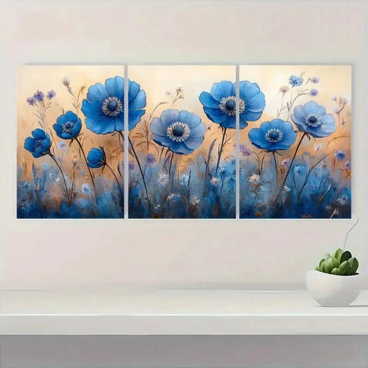 3pcs Queen Anne'S Lace Floral Art Prints Metal Print Ready to Hang Art