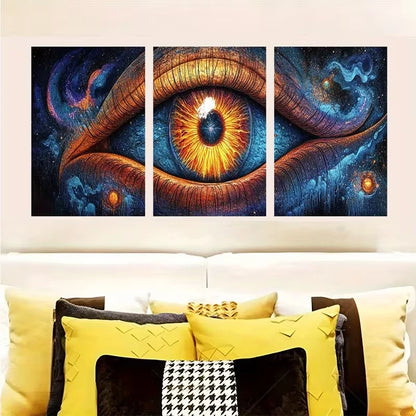 3pcs Psychedelic Eye Metal Print Ready to Hang Art