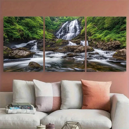 3pcs Torc Waterfall Killarney National Park Travel Metal Print Ready to Hang Art