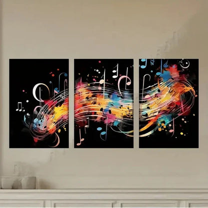 3pcs abstract music background Wall Art Set Canvas Unframed - High Quality Print 100% Australian Made Wall Canvas