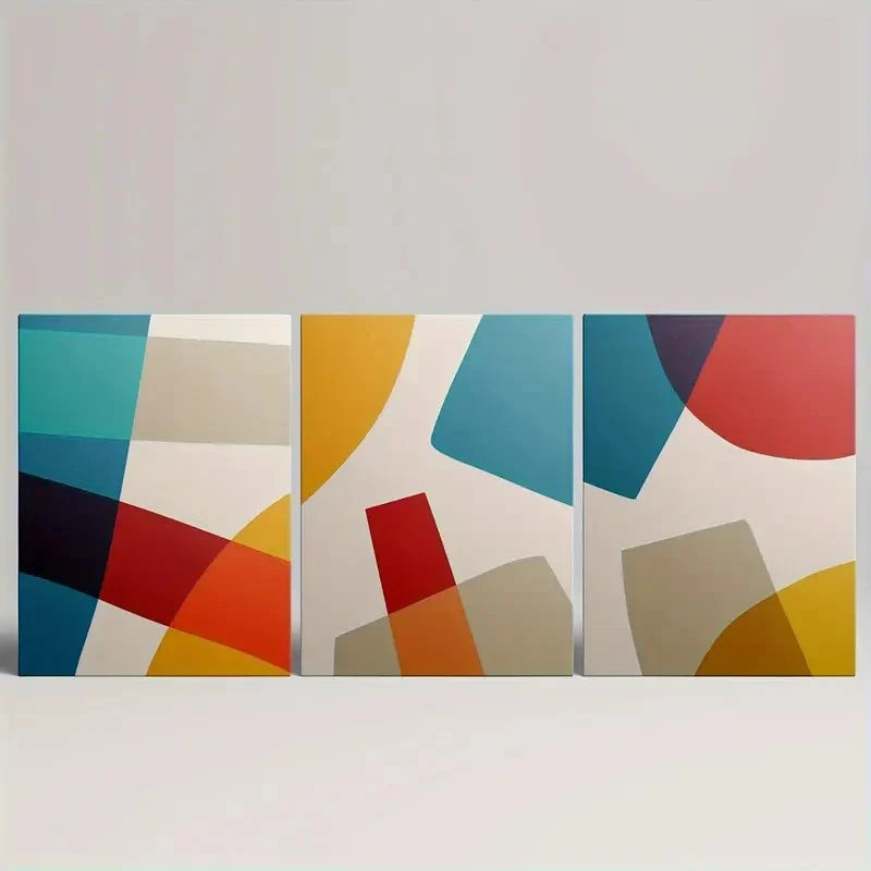 3pcs Geometric Abstract Minimalist Landscape Metal Print Ready to Hang Art