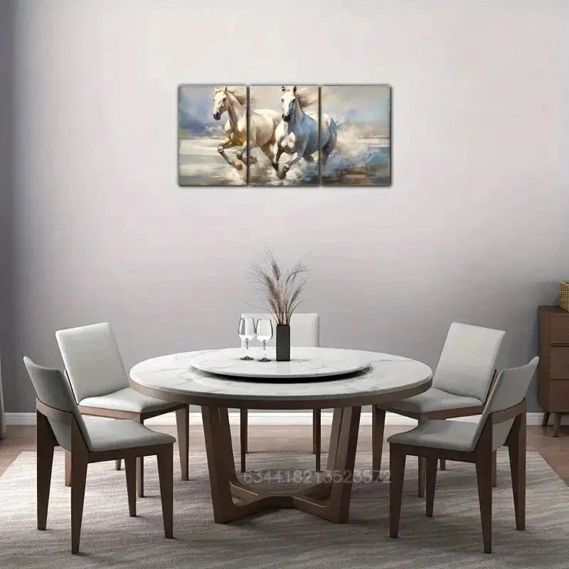 3pcs Horse Wall Art Abstract style art Metal Print Ready to Hang Art