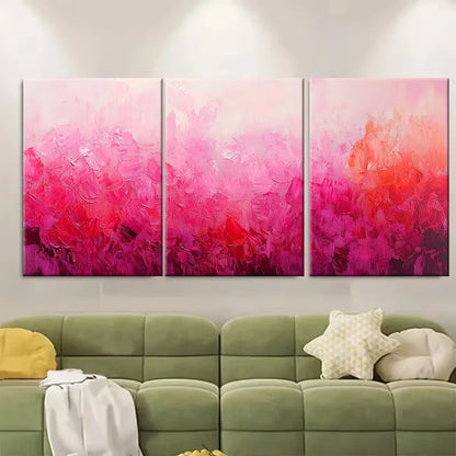 3pcs Abstract Bright Textured Palette Metal Print Ready to Hang Art