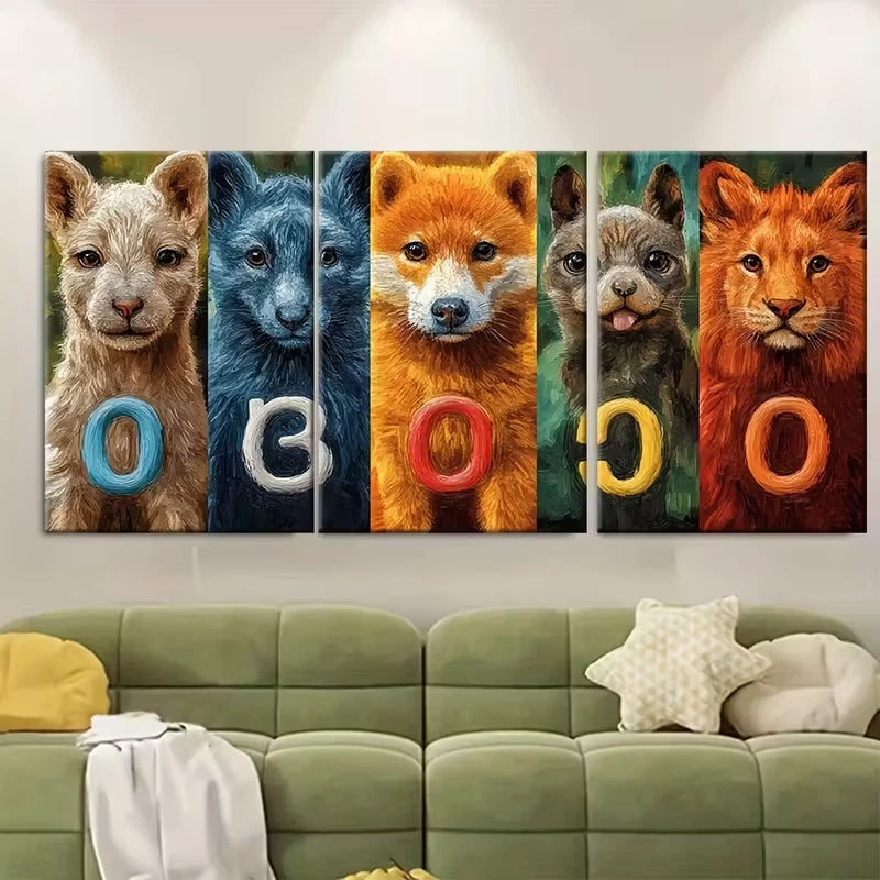 3pcs Educational Animal Number Art Metal Print Ready to Hang Art