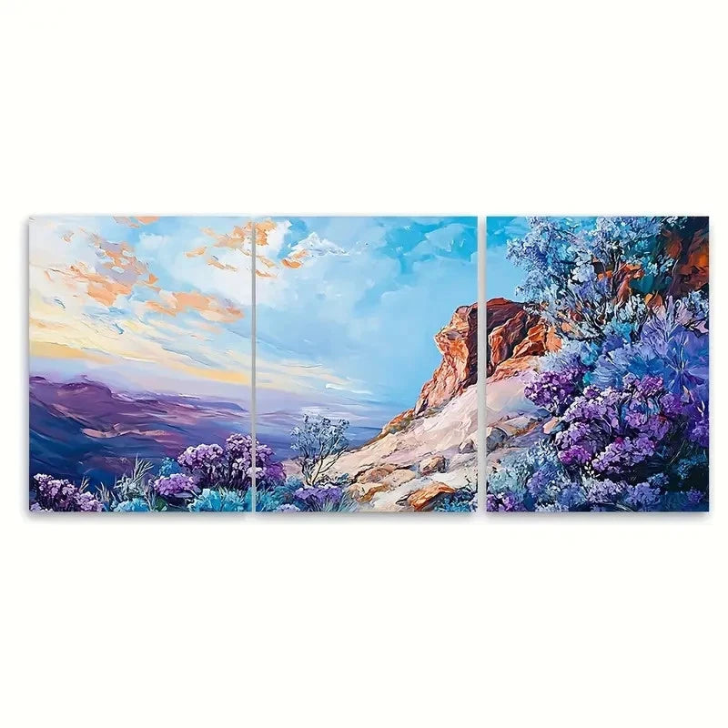 3pcs Ayers Rock Australian Wall Hanging Wall Art Set Canvas Framed 50x70cm - High Quality Print 100% Australian Made Wall Canvas Ready to Hang