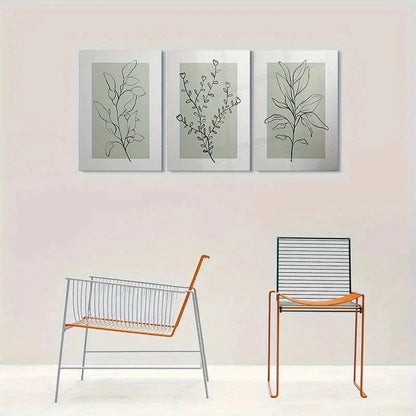 3pcs Abstract Painting Modern Metal Print Ready to Hang Art