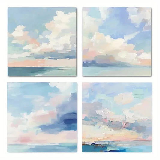 4pcscloud sceneWall Art Canvas Framed