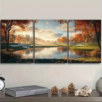 3pcs Golf Course Nature Wall Art Canvas Unframed - High Quality Print 100% Australian Made Wall Canvas