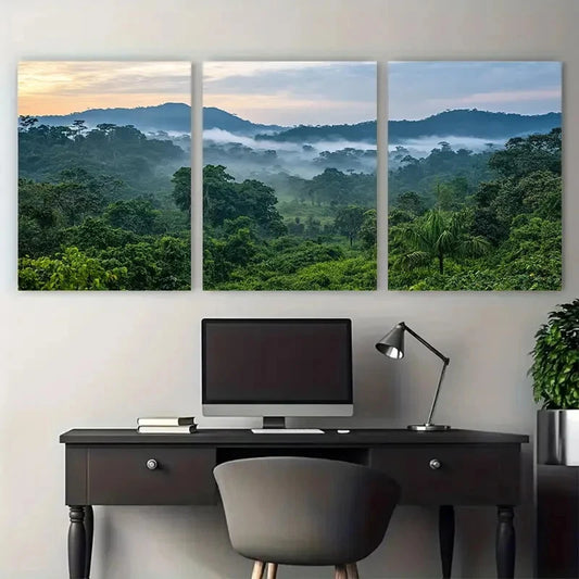 3pcs Gabon Lope National Park Loango Illustration Metal Print Ready to Hang Art