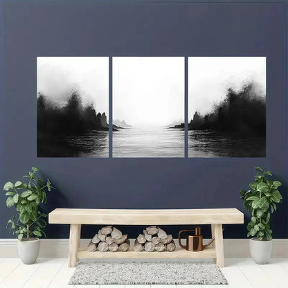 3pcs Mystic Coast Abstract Serene Beach Landscape Metal Print Ready to Hang Art