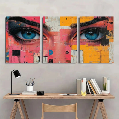 3pcs Aesthetic Collage Colorful Culture Metal Print Ready to Hang Art