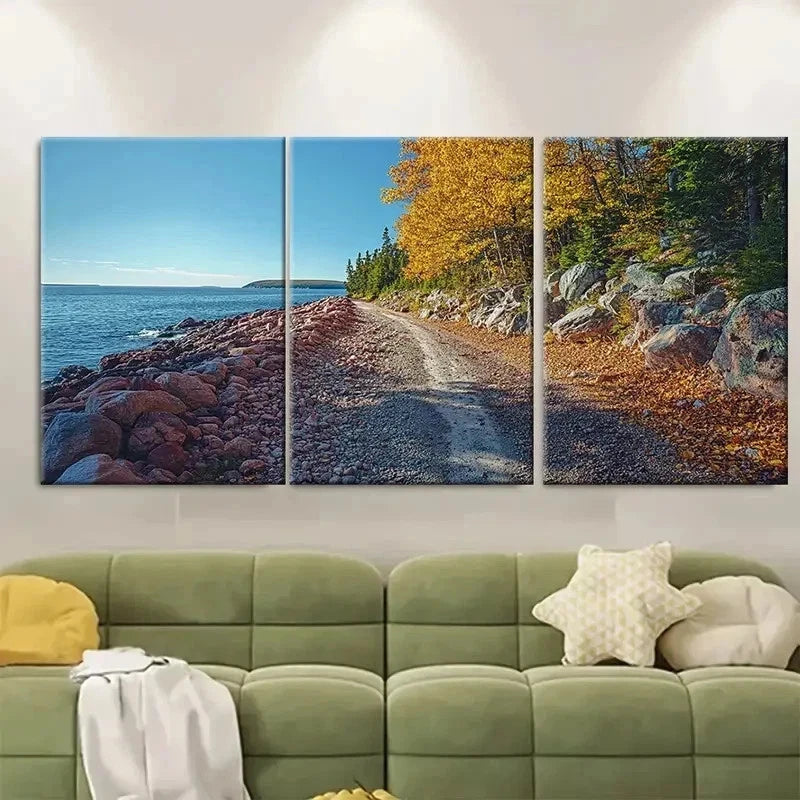 3pcs Acadia National Park Scenic Landscape Metal Print Ready to Hang Art