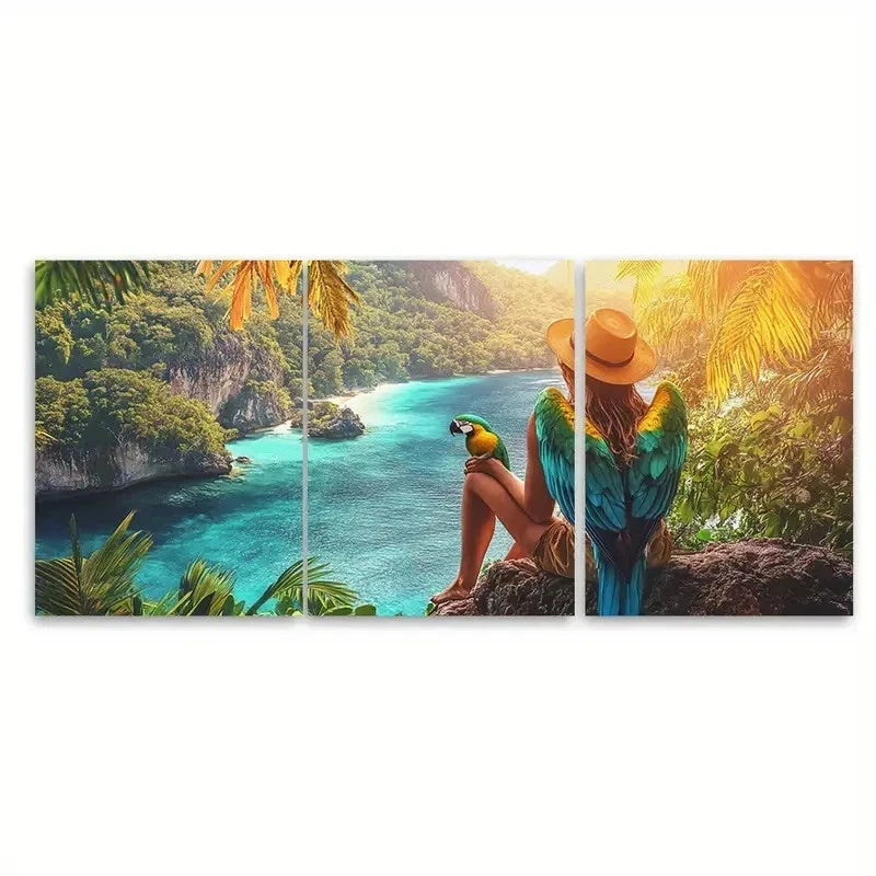 3pcs Beauty Of Cairns Australia Travel Poster Wall Art Set Canvas Framed 60x90cm - High Quality Print 100% Australian Made Wall Canvas Ready to Hang