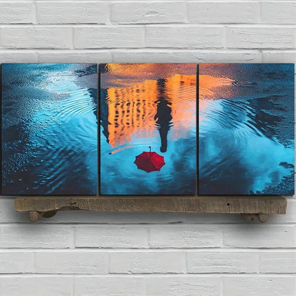 3pcs Abstract Raindrop Painting Metal Print Ready to Hang Art