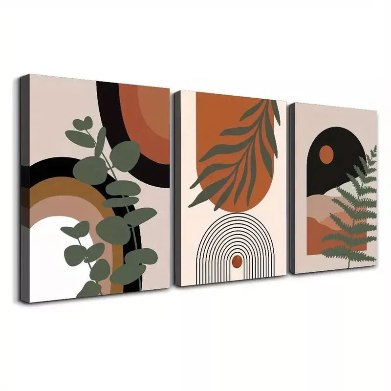 3pcsAbstract Nature Wall Art Set Canvas Framed 50x70cm -  High Quality Print 100% Australian Made Wall Canvas Ready to Hang - Bella Home Decor