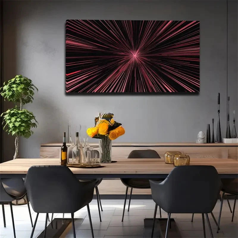 Modern Minimalist Abstract Red Wall Art Canvas Office Home Room Framed 120x60cm