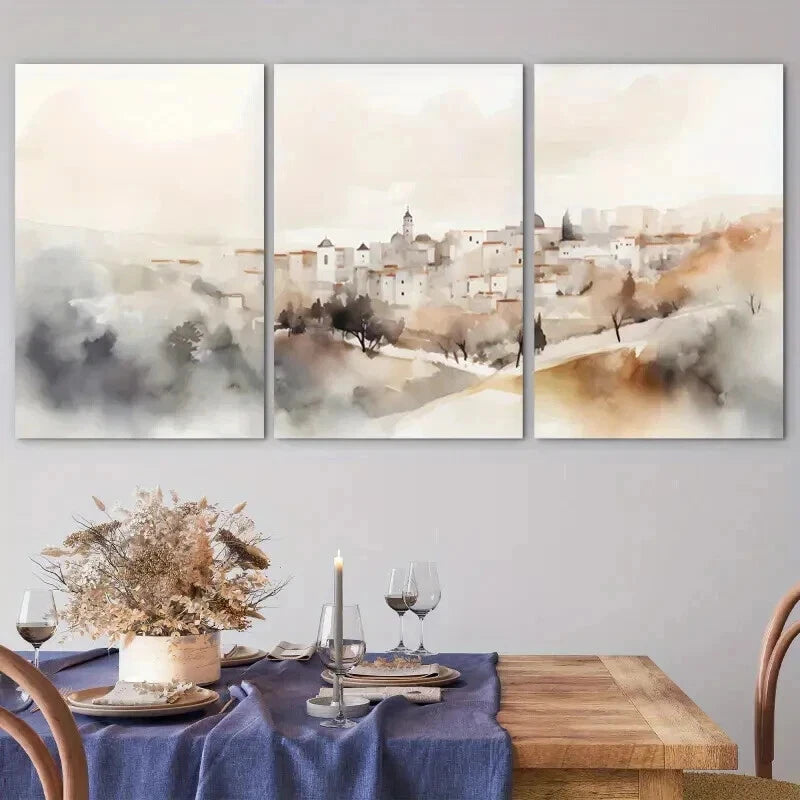 3pcs Jerusalem The Cityscape Landscape Wall Art Set Canvas Framed 40x60cm - High Quality Print 100% Australian Made Wall Canvas Ready to Hang