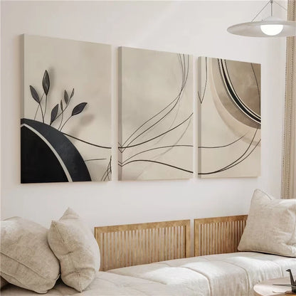 3pcs Abstract Line Color Painting Wall Art Set Canvas Framed 50x70cm - High Quality Print 100% Australian Made Wall Canvas Ready to Hang