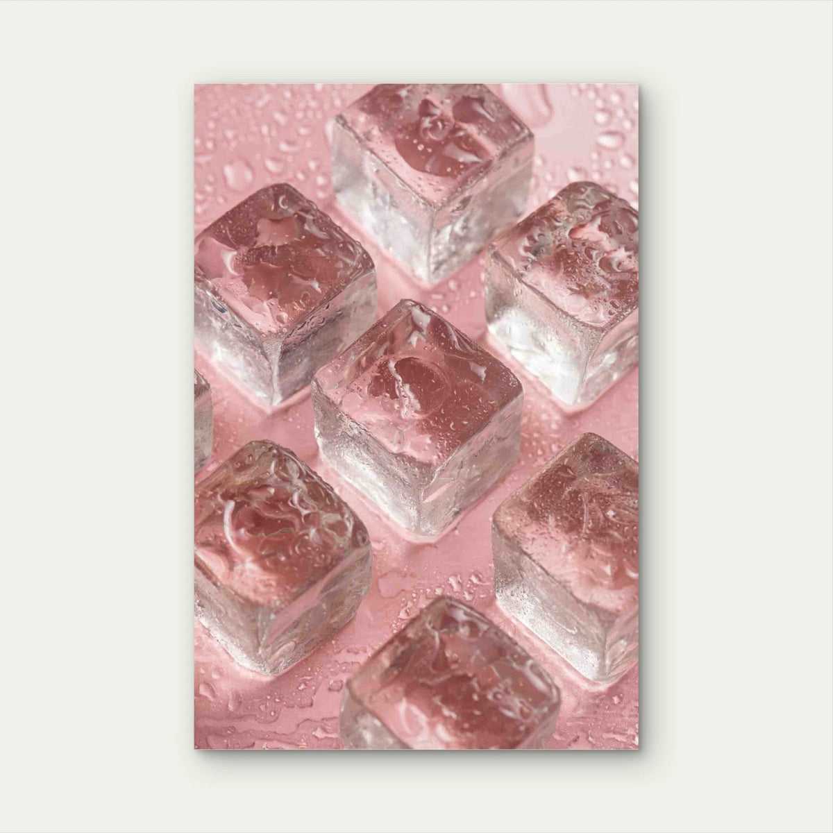 Pink Ice Cubes Metal Print Ready to Hang
