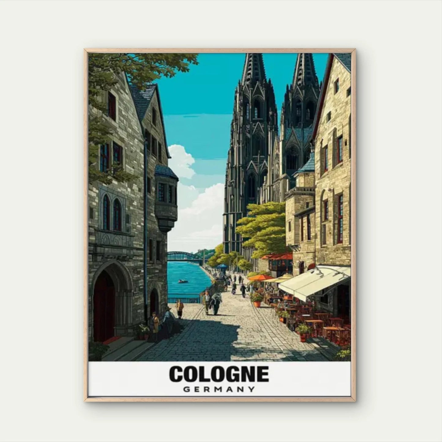 Cologne Germany Travel Poster Print Wall Art