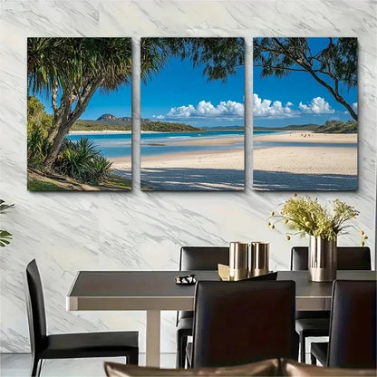3pcs Noosa National Park Australia Wall Art Set Canvas Framed 50x70cm - High Quality Print 100% Australian Made Wall Canvas Ready to Hang