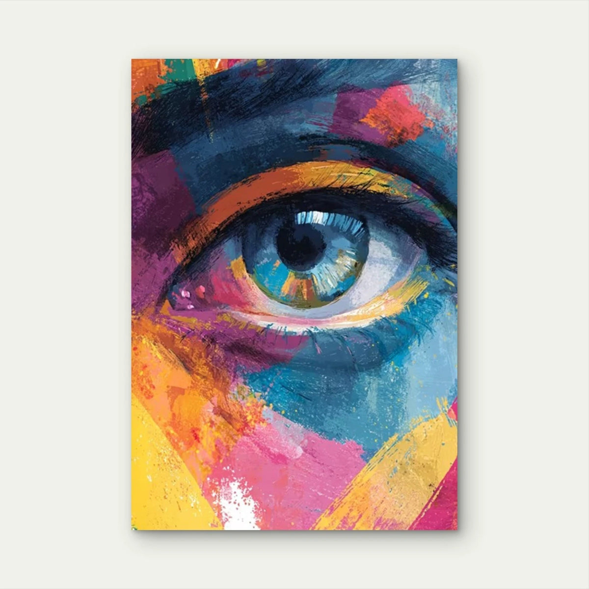 Colorful Abstract Eye Illustration Metal Print Ready to Hang