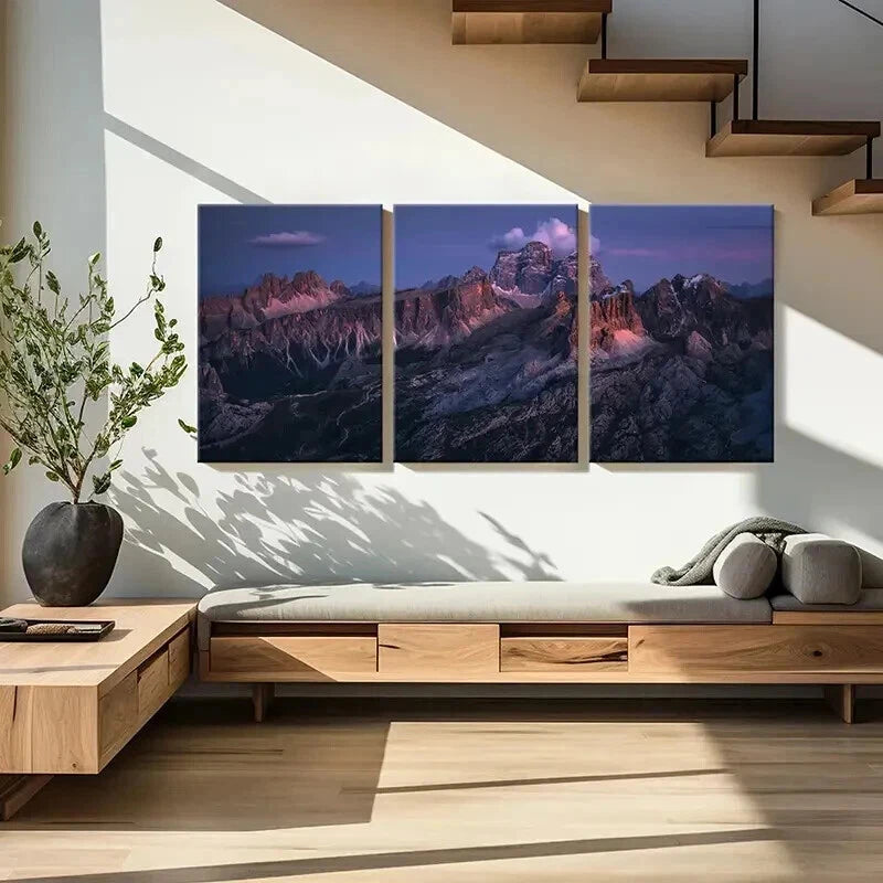 3pcs Rocks Mountains Modern Landscape Wall Art Set Canvas Framed 40x60cm - High Quality Print 100% Australian Made Wall Canvas Ready to Hang
