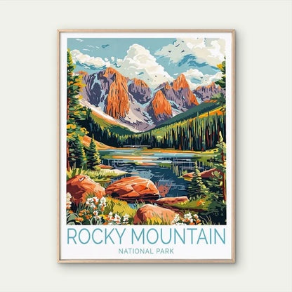Rocky Mountain National Park Vintage Travel Poster Print Wall Art